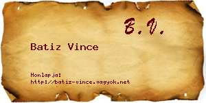 Batiz Vince névjegykártya